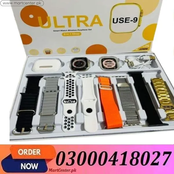 Smart Watch Ultra 9 in 1 Fitness Tracker With Free AirPods